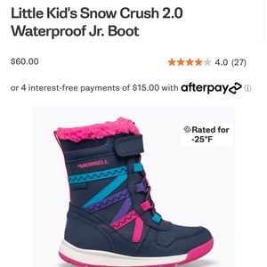 NWOT Merrell infant/toddler snow boot